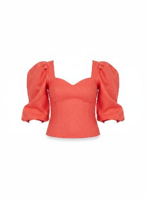 blusa de manga abullonada