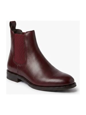 burgundy leather ankle boots