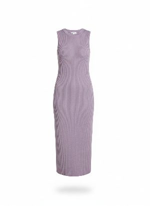 vestido midi de punto acanalado