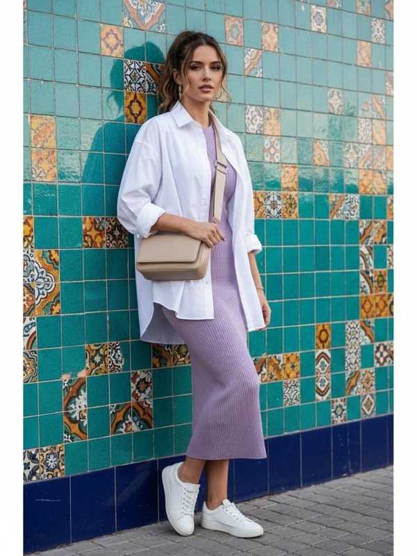 Effortless Chic: Lavender, White, and Comfort for Your Daily Style