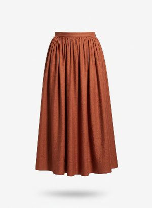 gathered midi skirt