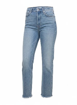 jeans rectos deshilachados