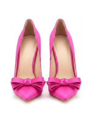 zapatos de tacón con lazo · rosa