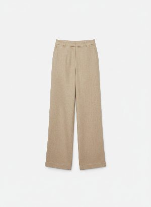 pantalones de lino de pierna ancha