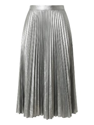 falda midi plisada · plateado