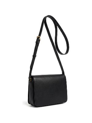 bolso bandolera de cuero · negro