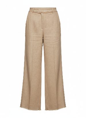 pantalones de lino de pierna ancha