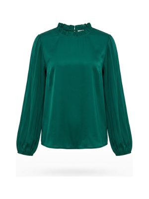 blusa de manga larga verde esmeralda · verde