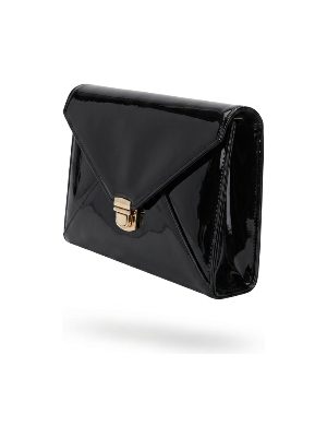 bolso de mano de charol · negro