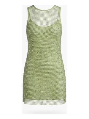 mesh embellished mini dress