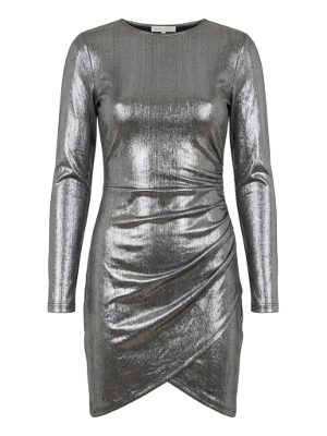 silver metallic dress