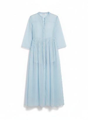 vestido camisero largo transparente