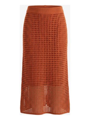 falda midi de punto · anaranjado