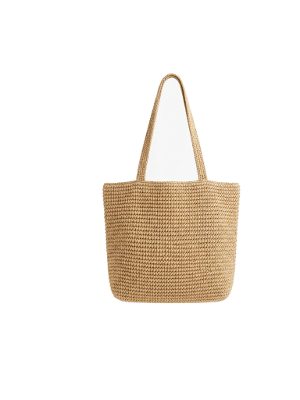 bolso de rafia · beige