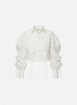 camisa holgada de manga abullonada