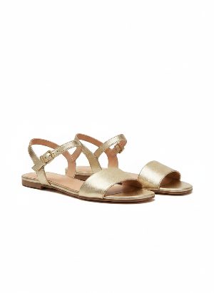 sandalias planas metalizadas
