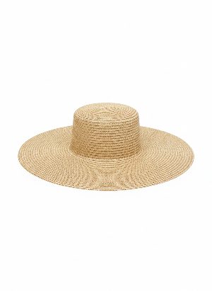 wide-brimmed straw hat