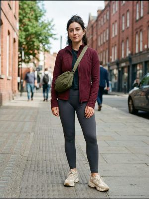 Chaqueta burdeos deportiva para tus looks de entretiempo más cómodos