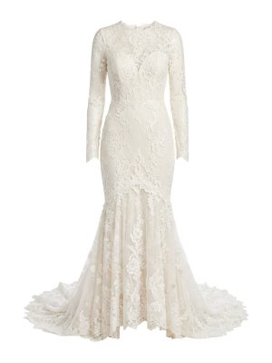 vestido de novia de encaje de manga larga