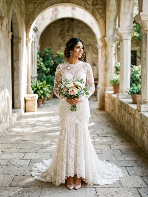 Vestido de encaje marfil para tu gran día de cuento