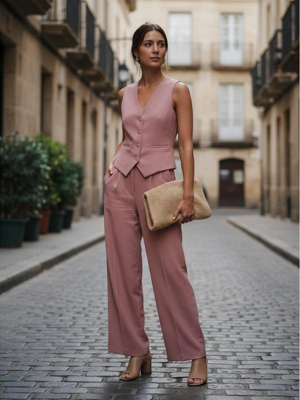 Elegancia en Rosa Empolvado: Tu Look Chic de Primavera