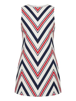 vestido corto sin mangas con estampado de chevrón · multicolor