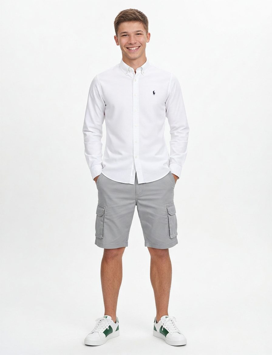Este atuendo presenta una combinación fresca y juvenil, perfecta para un… · Outfit de Nicolas López Roman