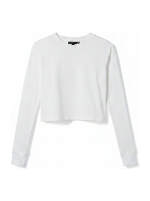 blusa corta de manga larga · blanco