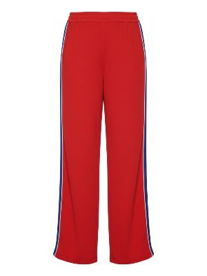pantalones anchos con franja lateral · rojo