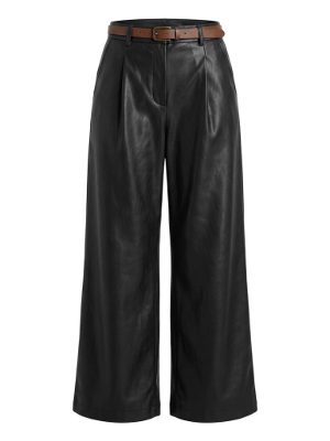 pantalones anchos de efecto piel · negro