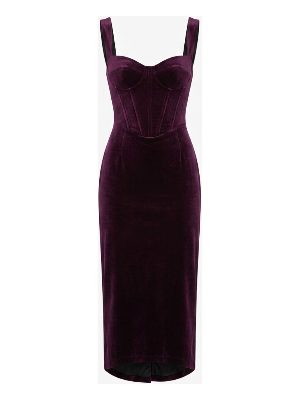 velvet midi dress