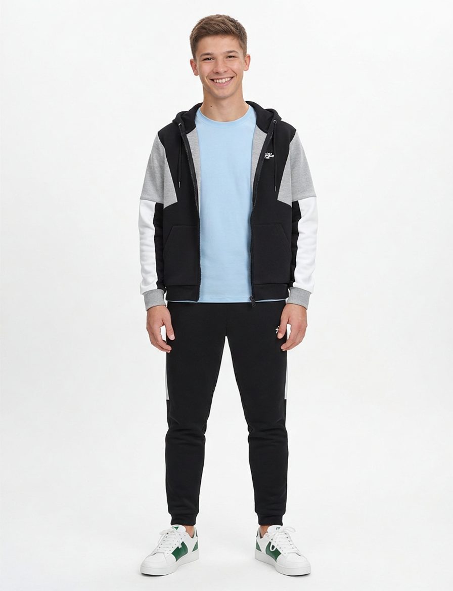 El conjunto presenta un estilo deportivo y moderno, ideal para un look… · Outfit de Nicolas López Roman