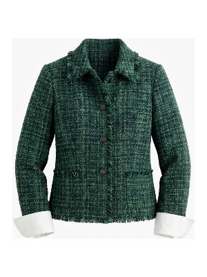 chaqueta de tweed verde · verde