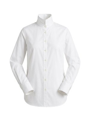 camisa blanca de cuello alto · blanco