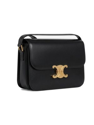 bolso de mano de cuero · negro