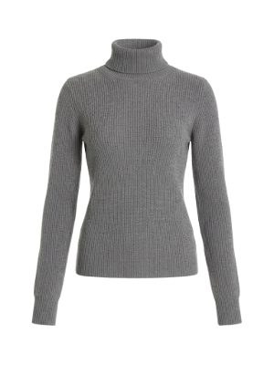 jersey de punto de cuello alto · gris