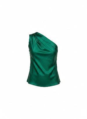 blusa asimétrica de satén