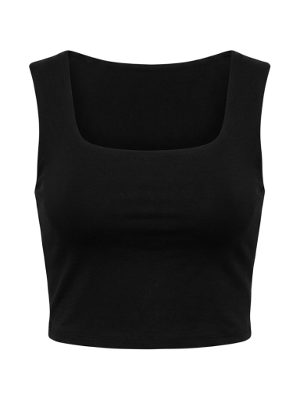 top sin mangas ajustado · negro