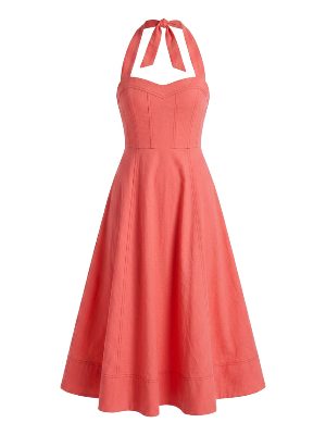 halter midi dress