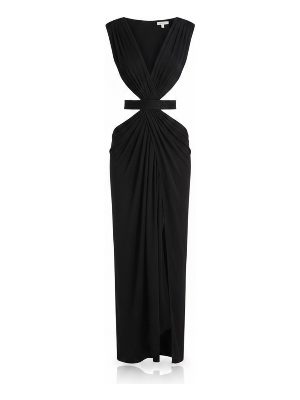 vestido maxi negro con aberturas y escote V · negro