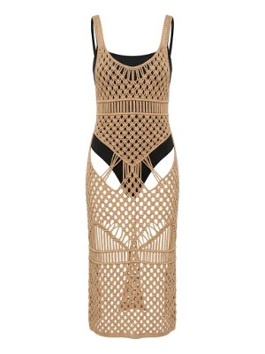 vestido midi de crochet