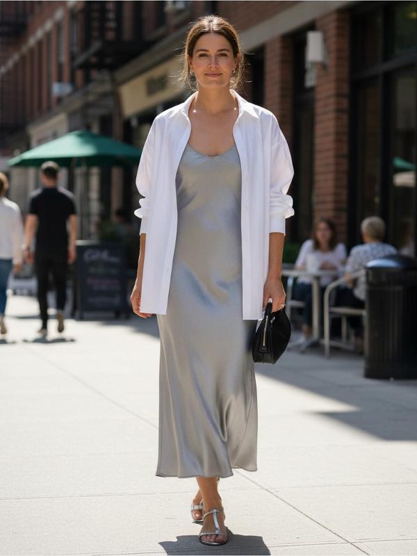 Vestido Lencero y Camisa: El Dúo Casual Perfecto
