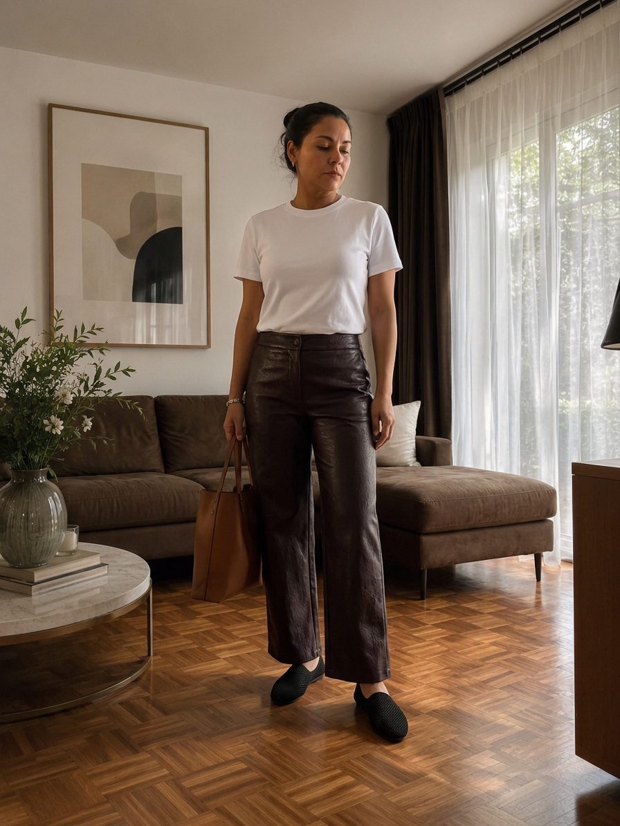 Este conjunto combina una camiseta blanca básica con unos sofisticados… · Outfit de Ale Arredondo