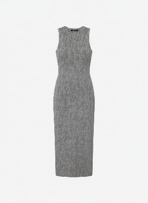 vestido midi de punto sin mangas