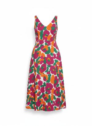 vestido midi estampado floral