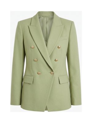 light green double-breasted blazer