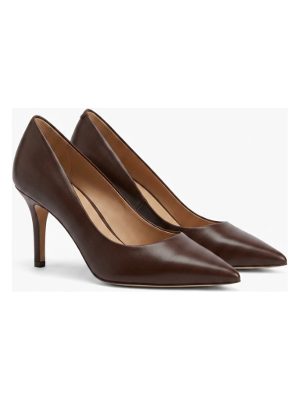 brown pointed-toe heels