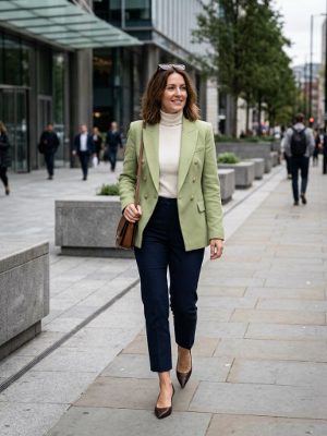 Blazer verde claro para triunfar esta temporada de otoño y primavera