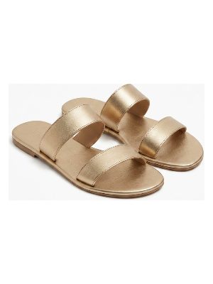 sandalias planas · dorado
