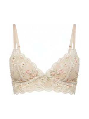 bralette de encaje · beige con estampado floral